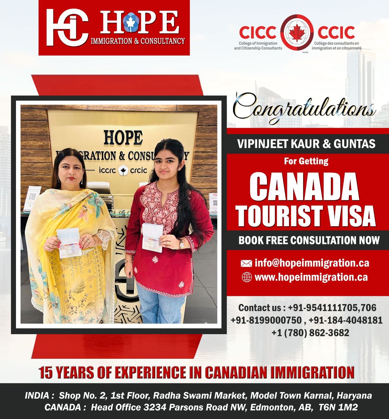 Vipinjeet Kaur & Guntas Visitor Visa